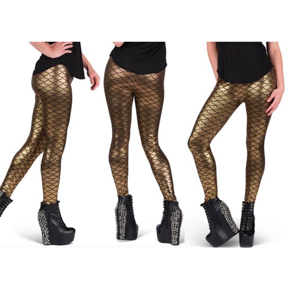 Metallic Gold Mermaid Leggings